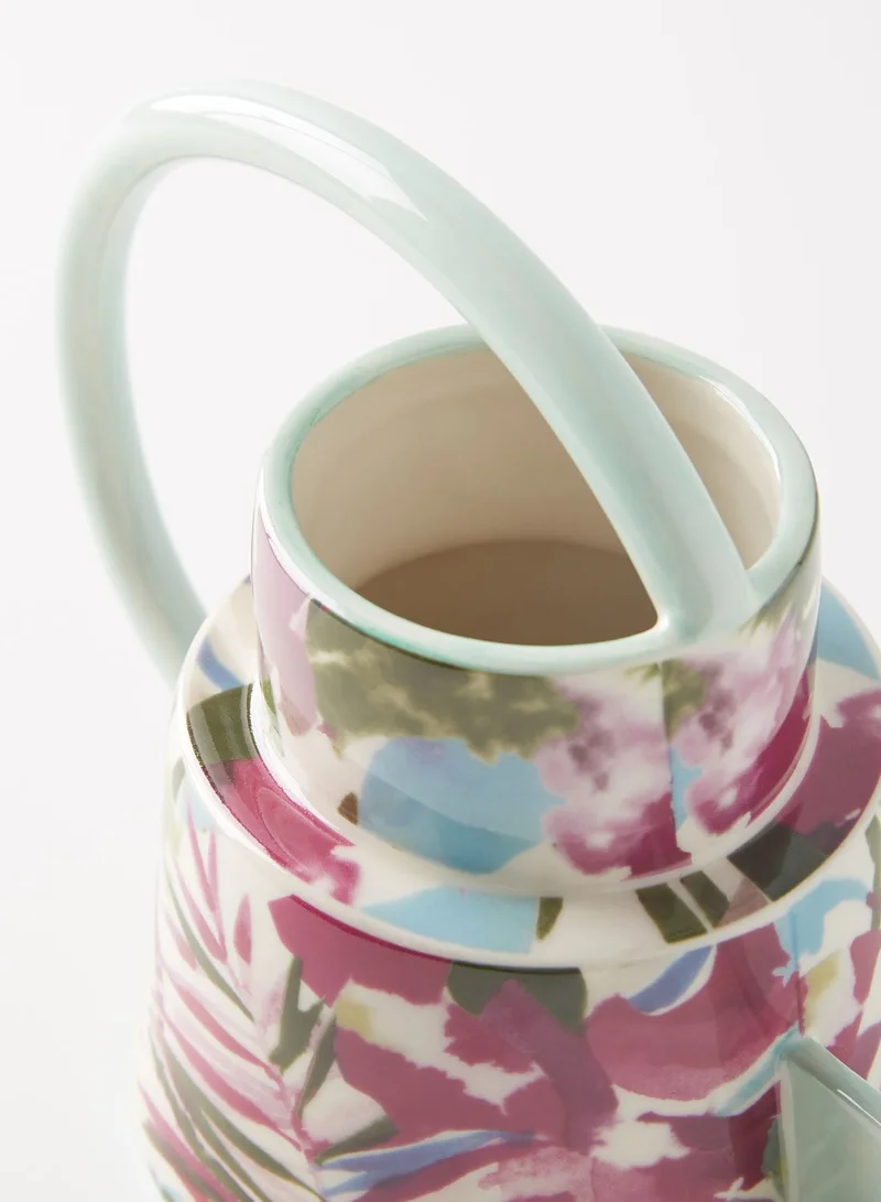 Anthropologie Home Leaf Print Watering Can