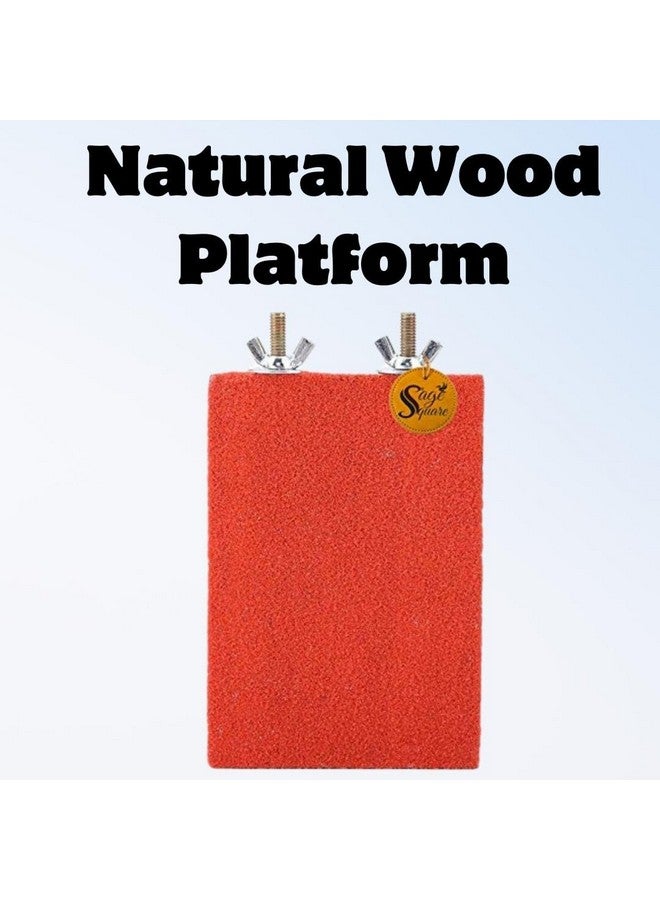 سايج سكوير منصة قفص رملية خشبية فاخرة من Sage Square - قم بتحفيز غرائز طائرك باستخدام مجثم تفاعلي، ارتقِ بموطن طائرك، وفر له ترفيهًا لا نهاية له منصة قفص رملية خشبية طبيعية مرحة - Image 2