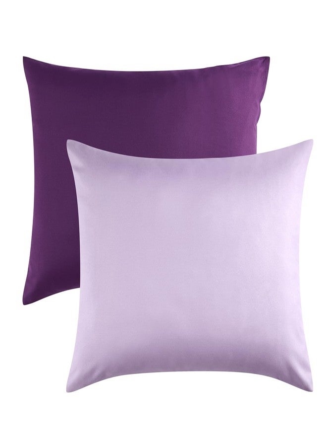 Seward Park Microfiber Pillow Cases Standard Size Set of 2, Ultra Soft Fabric for Hair & Skin 20 x 26 inches, Reversible Pillow Covers Shams with Envelope Closure, Plum & Purple - Image 1