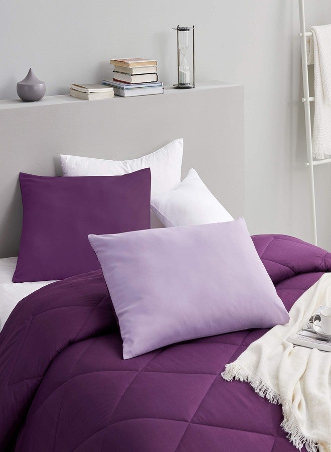 Seward Park Microfiber Pillow Cases Standard Size Set of 2, Ultra Soft Fabric for Hair & Skin 20 x 26 inches, Reversible Pillow Covers Shams with Envelope Closure, Plum & Purple - Image 5