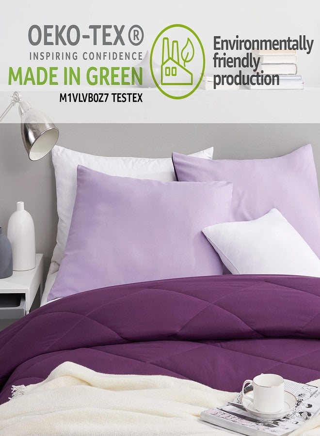 Seward Park Microfiber Pillow Cases Standard Size Set of 2, Ultra Soft Fabric for Hair & Skin 20 x 26 inches, Reversible Pillow Covers Shams with Envelope Closure, Plum & Purple - Image 4