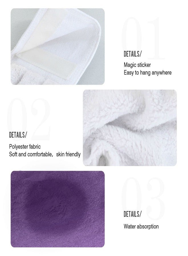 Kigai Purple Solid Color Hanging Tie Towels Set of 2, Absorbent Hand Towels Tea Bar Dish Dry Towels for Kitchen Bathroom Home Decor, 14 x18.2 inch - Image 5