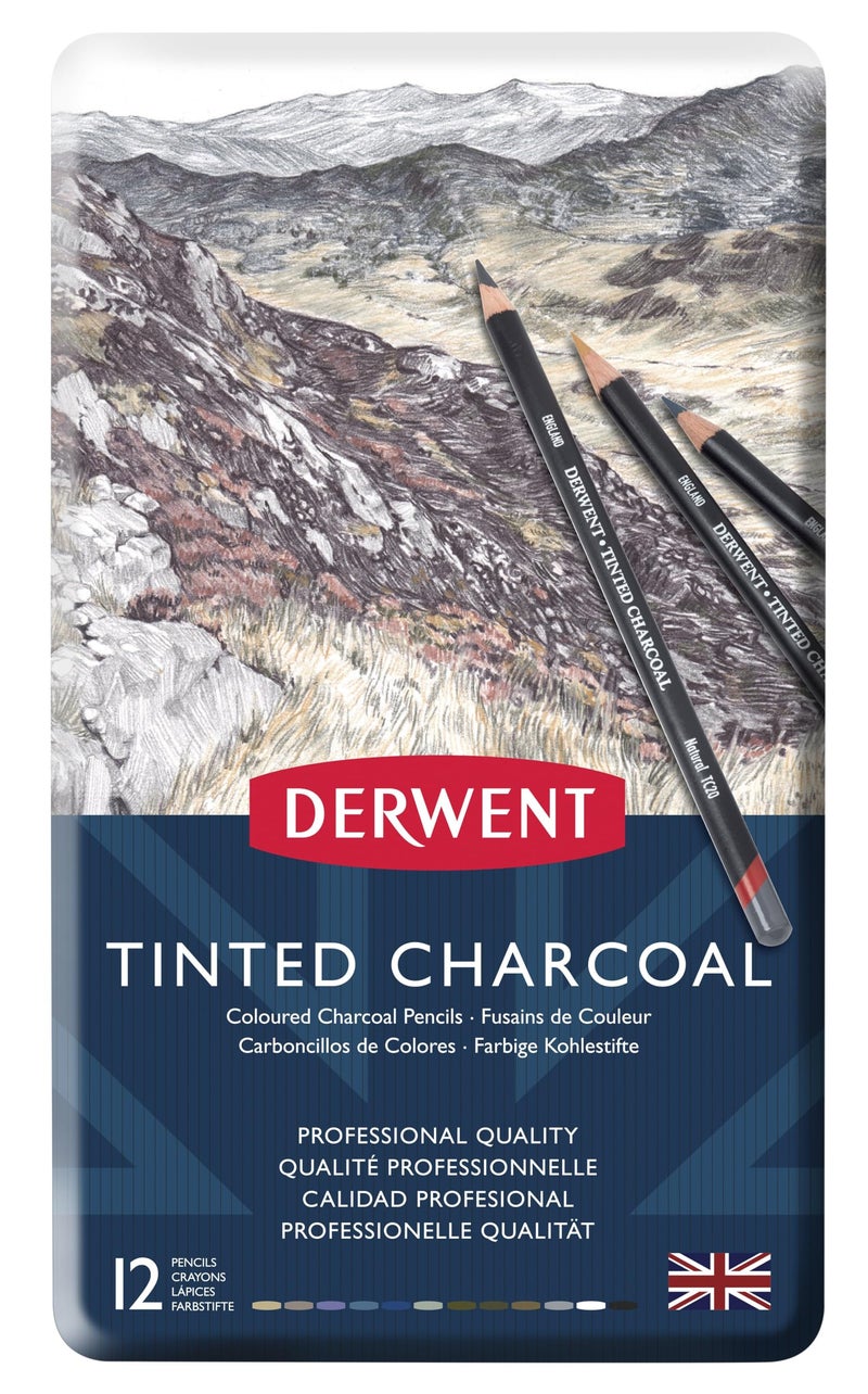 Derwent Tinted Charcoal Drawing Pencils Blister, Watersoluble Pencils, Ideal for Smuding and Blending, Professional Quality - 2301690 (Set of 12) - Image 3