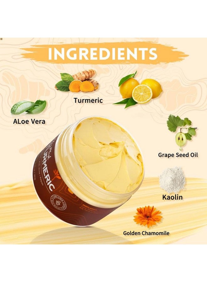ANAI RUI Turmeric Clay Mask Vitamin C Facial Mask With Turmeric & Kolin Clay Cleasning Mask For Acne Pores Radiant & Smooth Skin 6.35 Oz - Image 2
