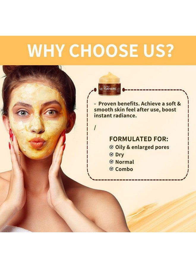 ANAI RUI Turmeric Clay Mask Vitamin C Facial Mask With Turmeric & Kolin Clay Cleasning Mask For Acne Pores Radiant & Smooth Skin 6.35 Oz - Image 3
