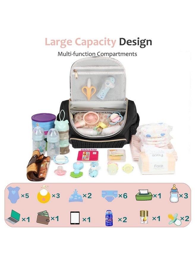 LORADI حقيبة ظهر حفاضات LORADI، مقاومة للماء، تأتي مع جيوب معزولة ومشابك لعربة الأطفال - Image 2