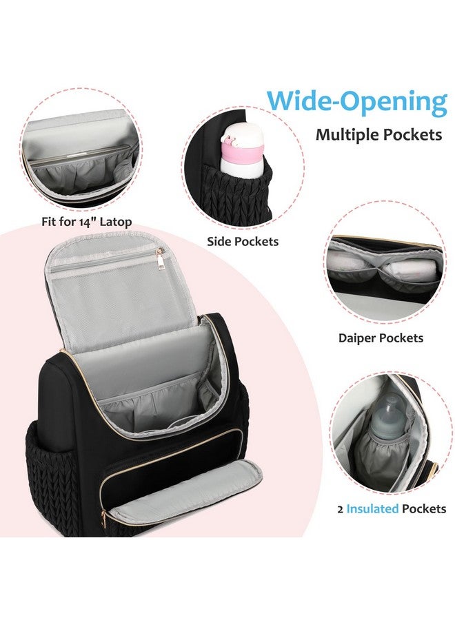 LORADI حقيبة ظهر حفاضات LORADI، مقاومة للماء، تأتي مع جيوب معزولة ومشابك لعربة الأطفال - Image 4
