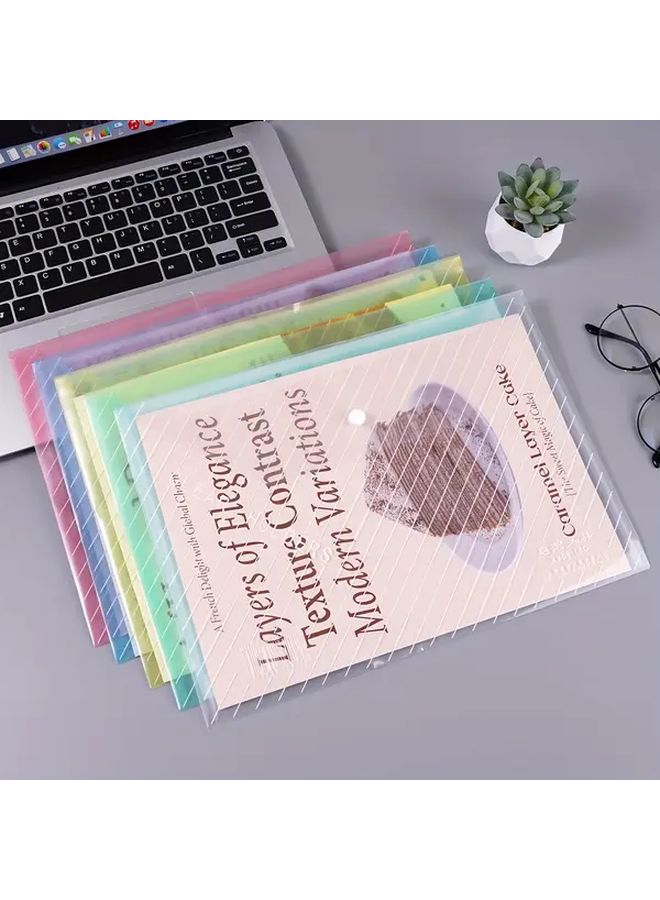 52 حقيبة ملفات مقاومة للماء بحجم A4 مع زر إغلاق بألوان مختلطة للاستخدام في المكتب والمدرسة والمنزل - Image 4