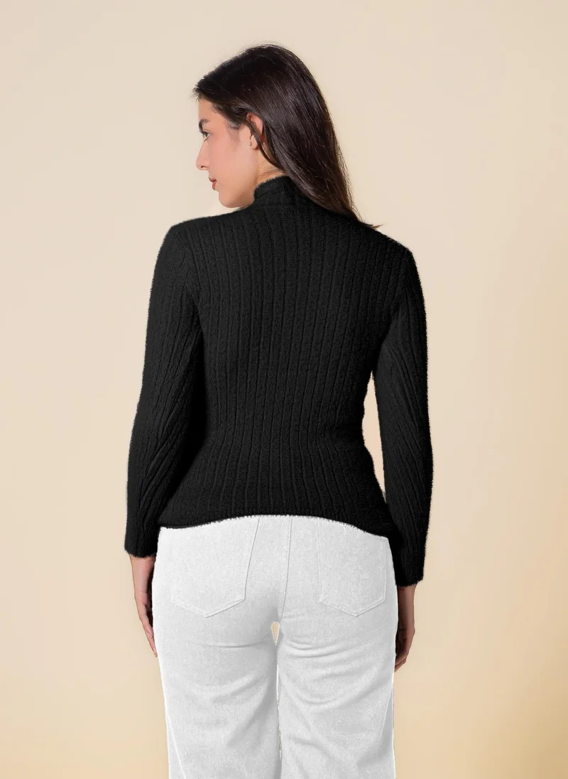 شايبس بلوزة محبوكة ناعمة مفصلة