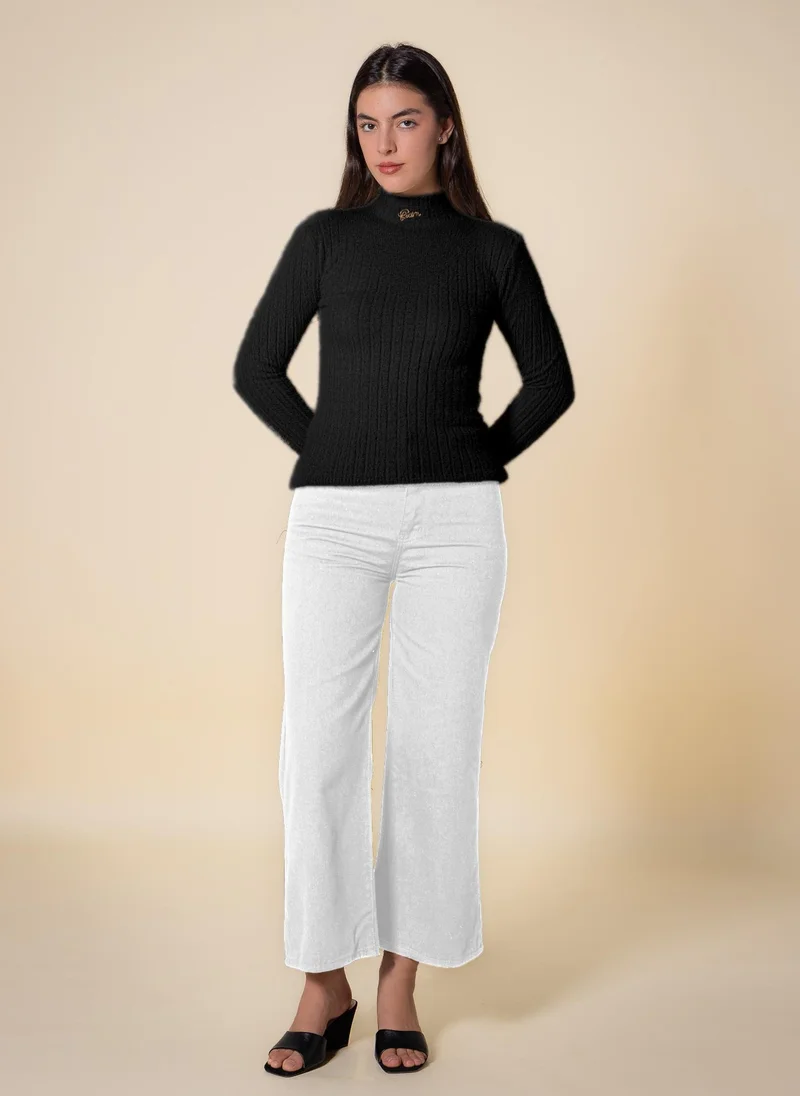Shapes Black DETAILED SOFT KNITTED TOP for Women | Best Price UAE