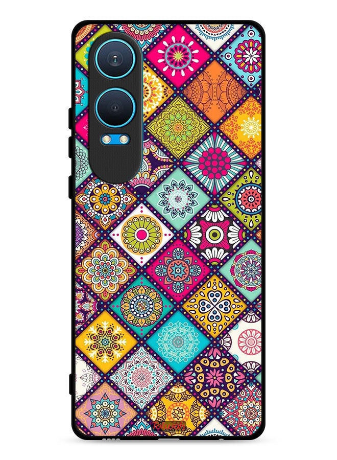 Tolwak OnePlus Nord CE4 Lite 5G Protective Case Cover Mandala Squares Pattern - Image 1
