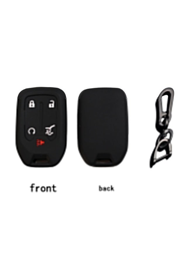 NOSKIN 2 Pack, Silicone Smart Key Fob Cover fit for 2019-2021 Chevy Silverado and GMC Sierra, 5-Button, ith Metal Carabiner,Black - Image 2