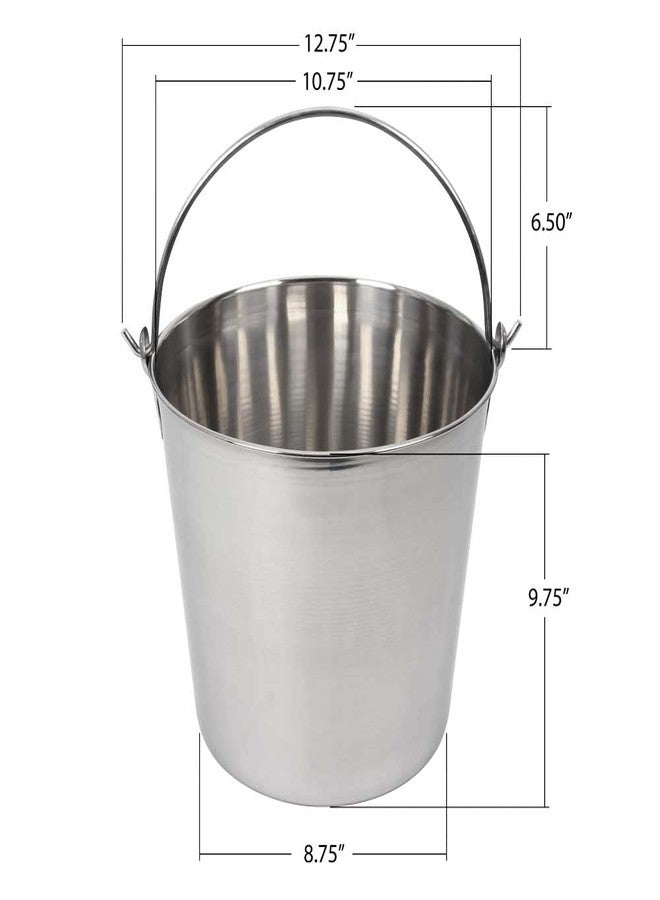 Lindy's 13-Quart Stainless Steel Bucket, Durable Seamless Bucket for Home, Carry Water or Milk, Fill with Food, Cleaning Bucket - Image 4