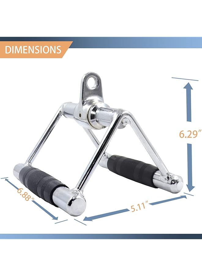 erorex V Shaped Handle With 360° Steel Swivel Cable Machine Attachment Solid Rowing Handle Grips, Rowing Machine Handle Gym Workout Strength Training - Image 3