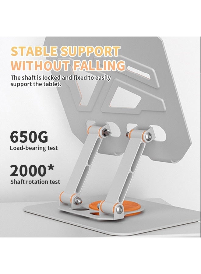 Metal Laptop Stand, Dual-Axis Adjustable Computer Stand, Foldable Tablet Holder with Anti-Slip Design & 360° Rotation, Portable Tablet Stand for Office, Gaming and Travel, Fit for All Tablets  - Image 4