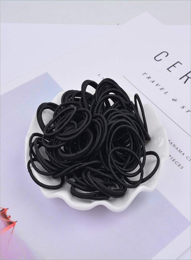 Driew Small Hair Ties, 200 pcs Mini Black Hair Ties Tiny Ponytail Holder Soft Elastic Rubber Bands Black - Image 4