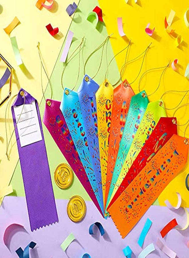 Chinco 150 Pieces Award Ribbons Bulk Participant Ribbons for Prizes Fun Award Honorable Mention Set with Event Card and Rope for Kids Competition Sports Event School Contest(Stylish) - Image 2