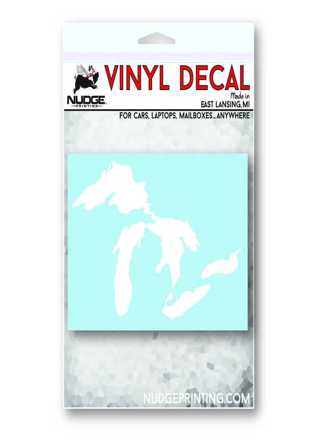 Nudge Printing Great Lakes Sticker Michigan Car Decal Premium Heavy-Duty Waterproof Vinyl for Bumpers, Windows, Laptops, Water Bottles or Coolers (White, 4.75" Wide) - Image 3