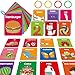 HugHush Toddler Flash Cards Baby Cognitive Flashcards for Kids Alphabet Animals Numbers Shapes Colors First Words Body Parts Foods Educational Toys Preschool Kindergarten Learning Activities - Image 2