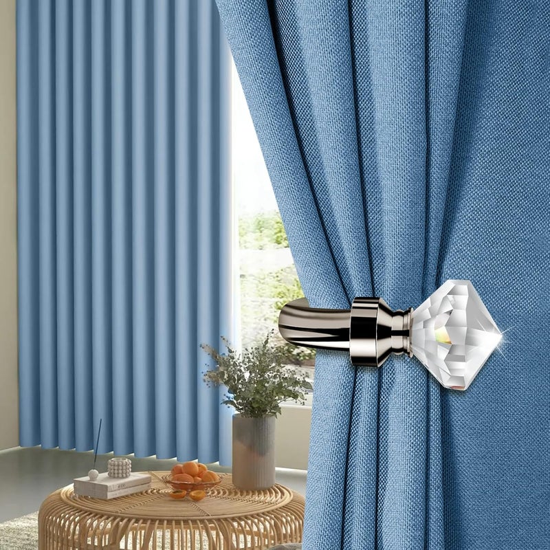 HIKMLK Crystal Metal Curtain Holdbacks 2pcs, Decoration Curtain Tie Back Hooks for Wall, Heavy Duty Side Holders Tiebacks Accessories for Drapes - Image 4
