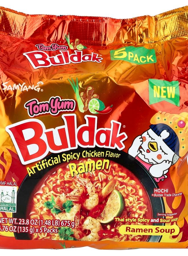 Buldak® Ramen Soup Spicy Chicken Tom Yum  5 Packs 4.76 oz (135 g) Each