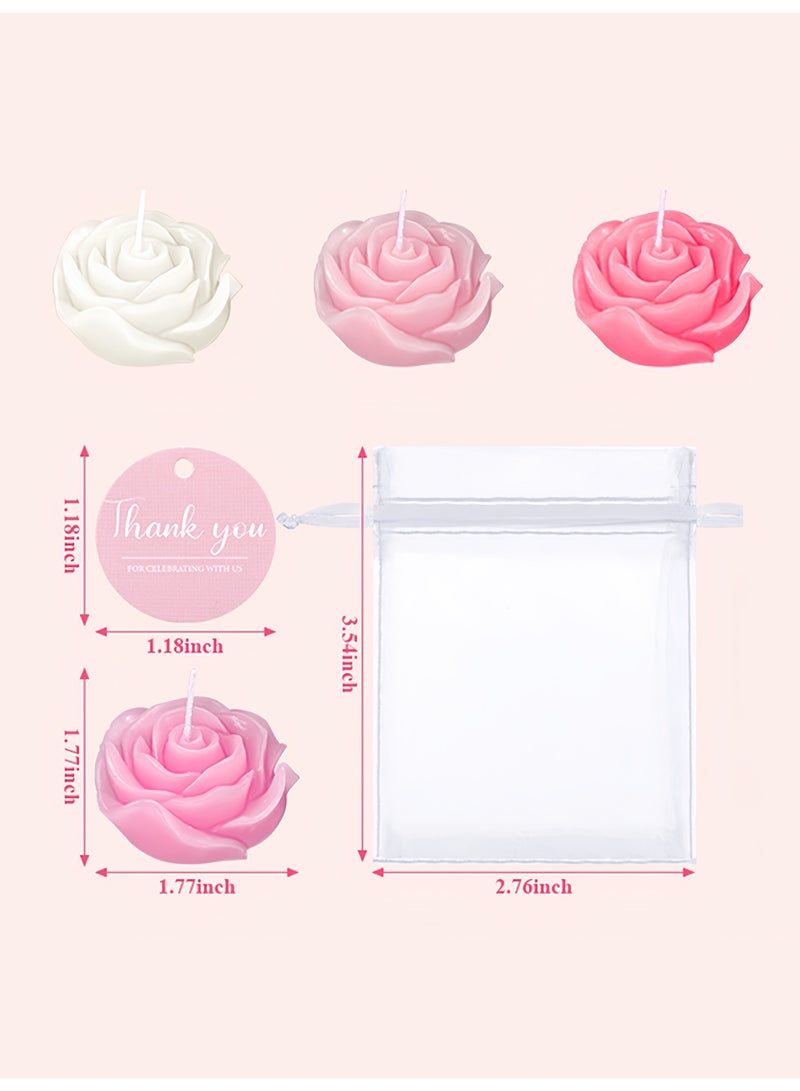24Pcs Colorful Rose Scented Candles Set, Handmade Aromatherapy Candles with Sheer Bags & Thank You Tags, Rose-Shaped Decor for Party Ambiance, Gifts for Her - Image 5