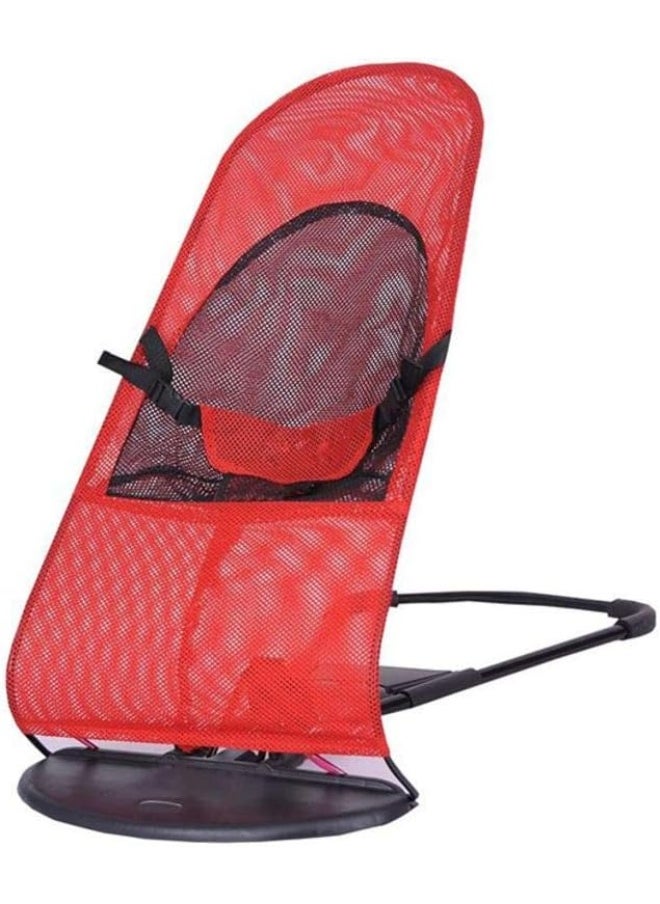 Show Love - Show Love Baby Bouncer Balance Alloy Bassinet Folding Crib Cradle, YY118, Red - Image 1