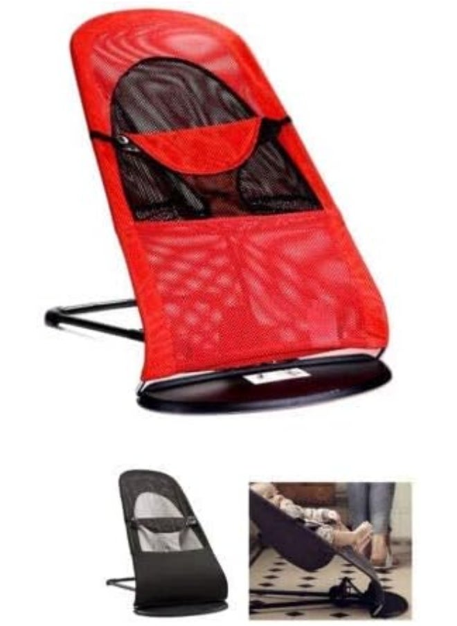 Show Love - Show Love Baby Bouncer Balance Alloy Bassinet Folding Crib Cradle, YY118, Red - Image 1