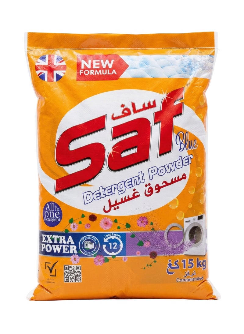اس اي اف مسحوق غسيل ساف الازرق 15 كيلو | مسحوق الغسيل الثقيل | تفتيح وإزالة البقع - Image 1