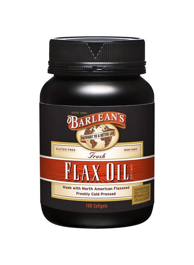 BARLEAN'S Flaxseed Oil Softgels Cold Pressed Flax Seed Supplement With 1 650 Mg Ala Omega 3 Fatty Acids For Joint & Heart Health 1000Mg 100 Ct - Image 1