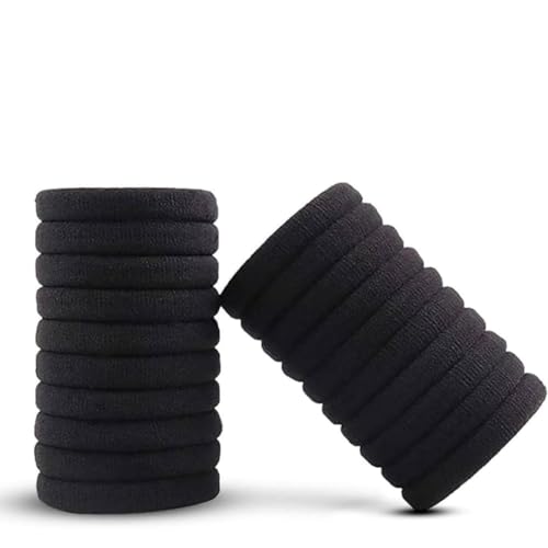 Elina Black Ponytail Holder Elastic Hair Ties Long Lasting Rubber, Scrunchie Bands, Buns Accessory for Women, Girls (Pack of 60 Pieces)(Black) - Image 2