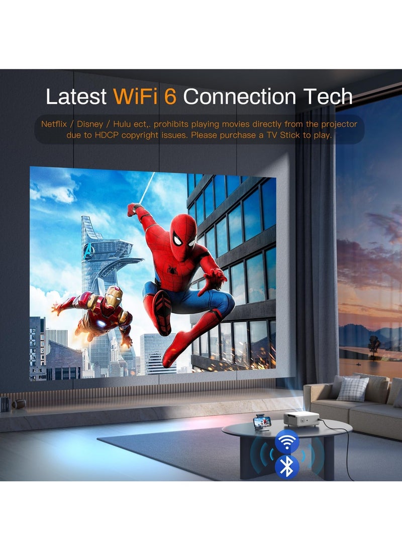 Generic - Xuanpad 2024 Upgraded 5G WiFi Bluetooth Projector, 700 ANSI 4K Outdoor Projector with 100 Inch Screen and Tripod Stand, Max 400 Inch for iOS/Android/HDMI/USB - Image 1