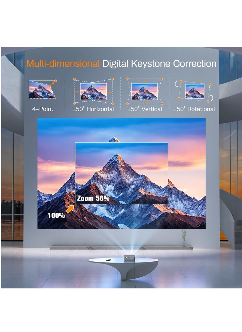 Generic - Xuanpad 2024 Upgraded 5G WiFi Bluetooth Projector, 700 ANSI 4K Outdoor Projector with 100 Inch Screen and Tripod Stand, Max 400 Inch for iOS/Android/HDMI/USB - Image 1