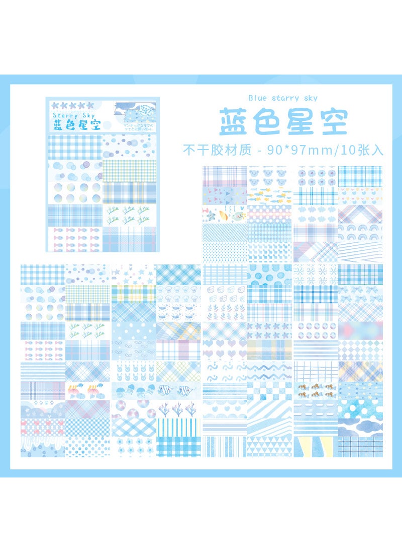 Yuezhen Rainbow Country Hand Account Sticker Cute ins High Color Value Seal Sticker Childrens Cut Mold Sticker Label Material blue starry sky 