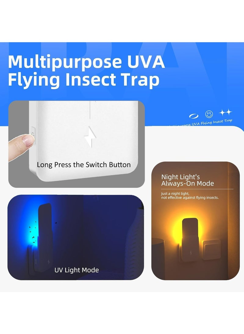 CMGTYYD - Gnat Traps for House Indoors, Plug-in Fly Insect Trap, Killer for Mosquitos, Fruit Flies - Non-Zapper Traps for Inside Your Home - Catch Insects Indoors with Bug Light (2 Device + 10 Refills) - Image 1