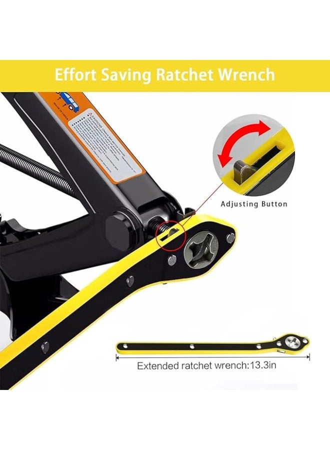 Car Scissor Jack 1-Ton (2204 lbs) Kit – Portable & Lightweight Floor Jack with Ratchet Mechanism – Universal Emergency Tool for Small Auto/SUV/MPV. - Image 2