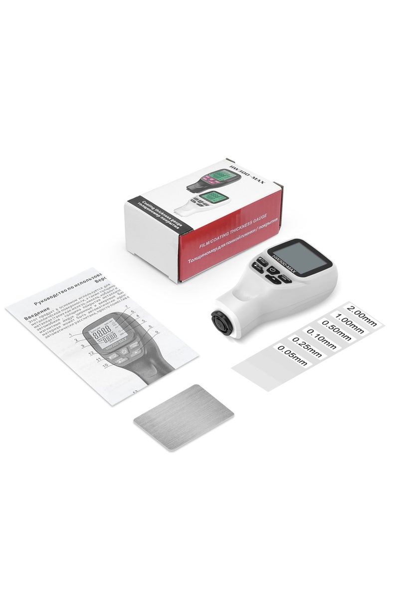 erorex WHITE HW300-MAX Thickness Gauge 0-2000UM Car Coating Thickness Gauge LCD Automotive Paint Film Teste