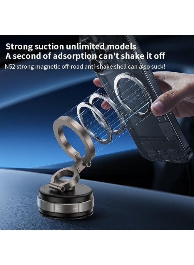 حامل جوال للسيارة بمغناطيس وشفط هوائي - دوار 360° ومحور مزدوج قابل للتعديل - تثبيت فائق القوة لآيفون 12/13/14/15/16 برو ماكس وسامسونج جلاكسي - مثبت عالمي على طبلون وزجاج السيارة لجميع الهواتف  (موديل 2025 الجديد) - Image 3