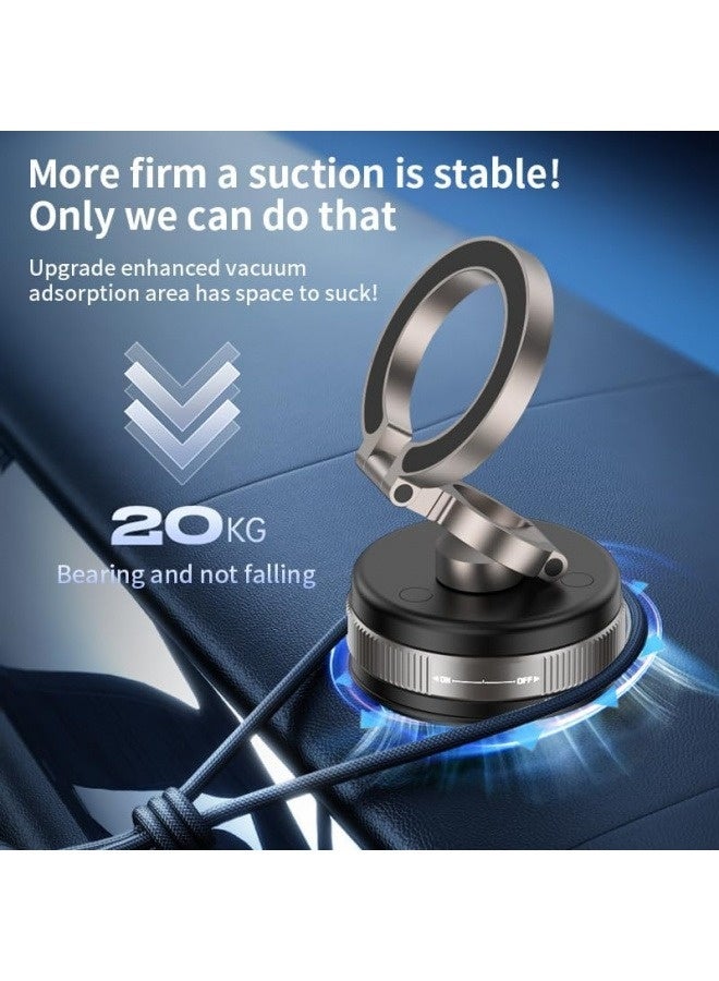 حامل جوال للسيارة بمغناطيس وشفط هوائي - دوار 360° ومحور مزدوج قابل للتعديل - تثبيت فائق القوة لآيفون 12/13/14/15/16 برو ماكس وسامسونج جلاكسي - مثبت عالمي على طبلون وزجاج السيارة لجميع الهواتف  (موديل 2025 الجديد) - Image 4