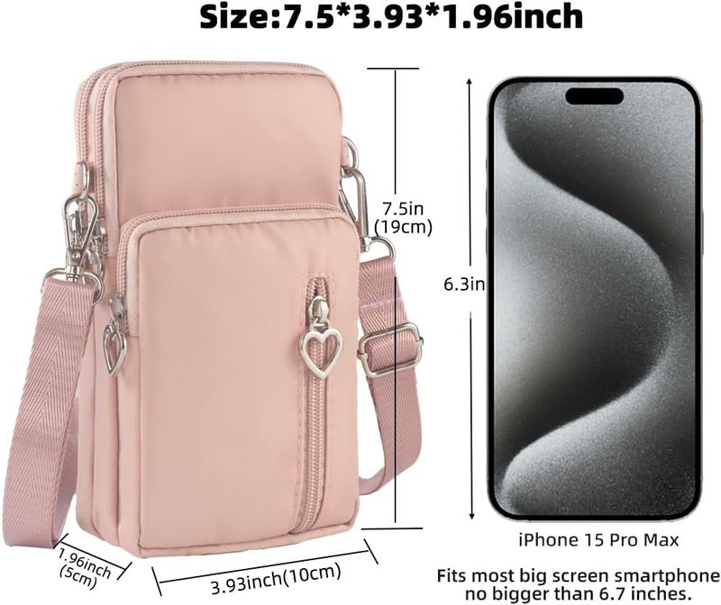 JANKS Small Crossbody Bag for Women - Mini Phone Purses with Crossbody Strap and Wallet - Nylon Arm Bag - Image 3