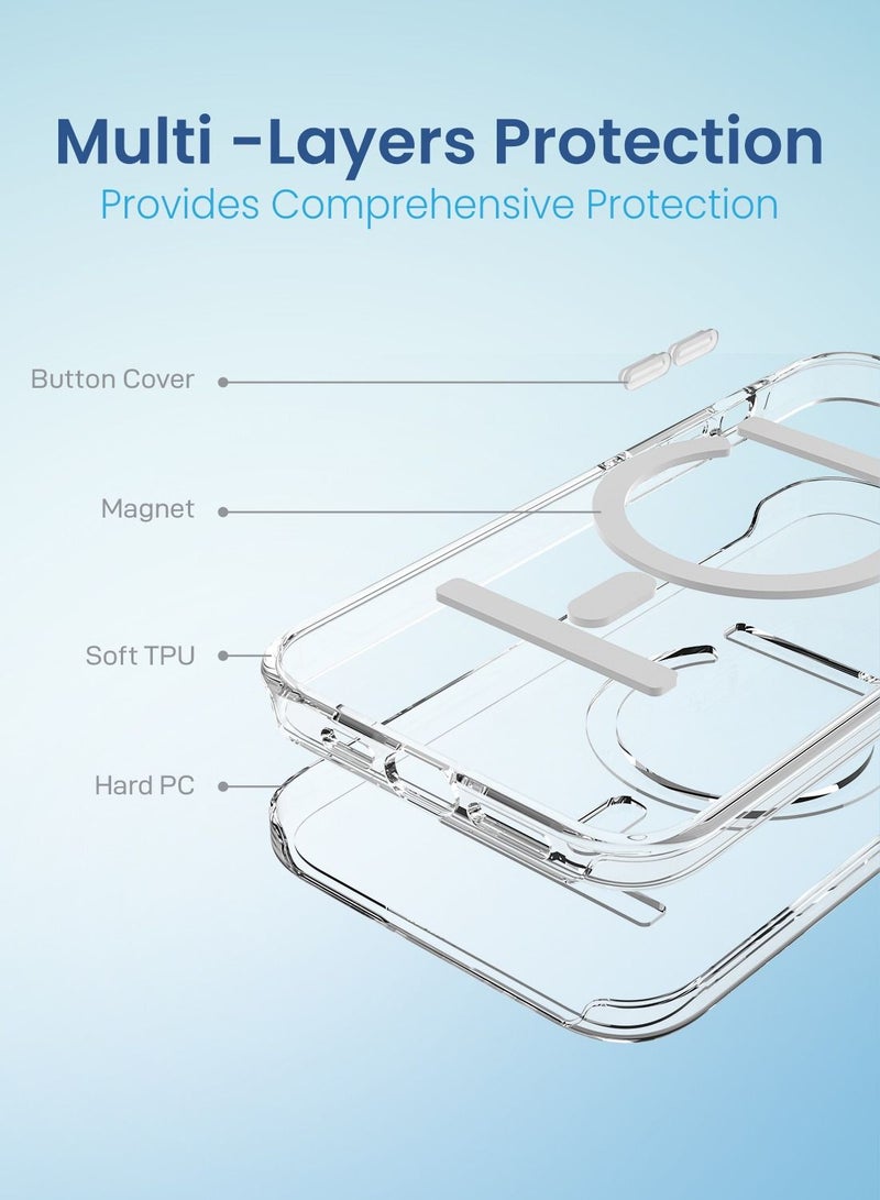 Remson Mag-X Magnetic Hybrid Protective Clear Case Military Grade Protection Comaptible For iPhone 14 Pro Max - Clear - Image 5