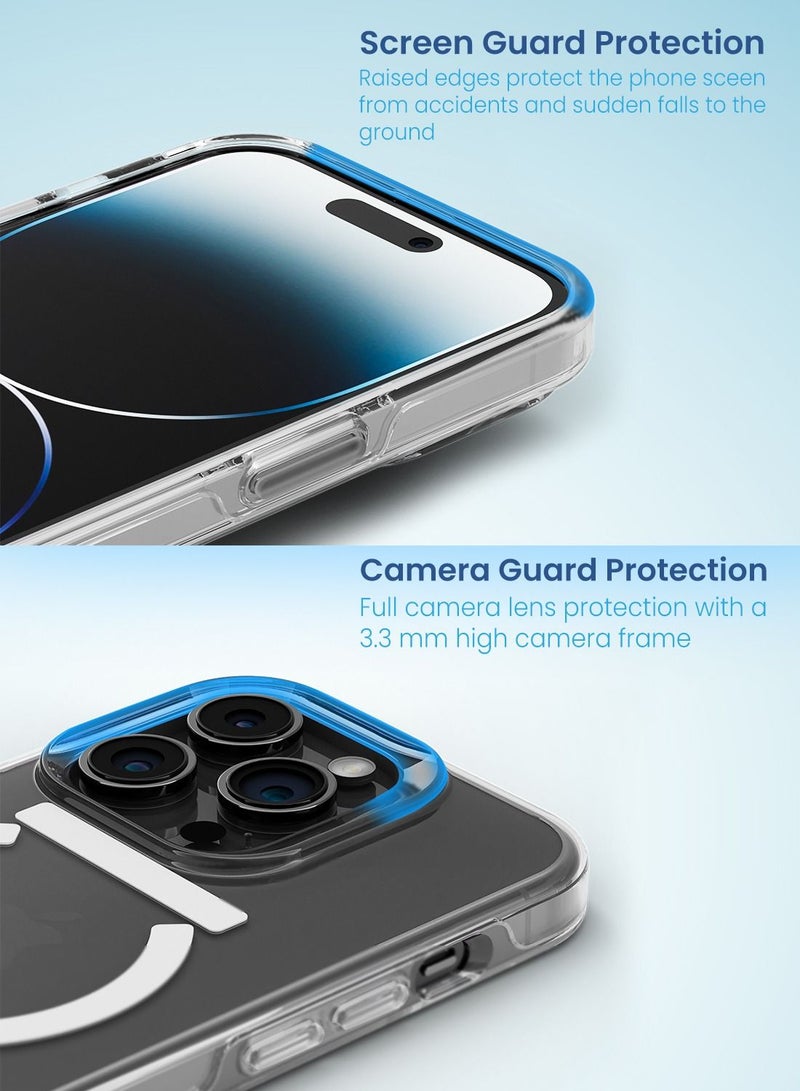 Remson Mag-X Magnetic Hybrid Protective Clear Case Military Grade Protection Comaptible For iPhone 14 Pro Max - Clear - Image 3
