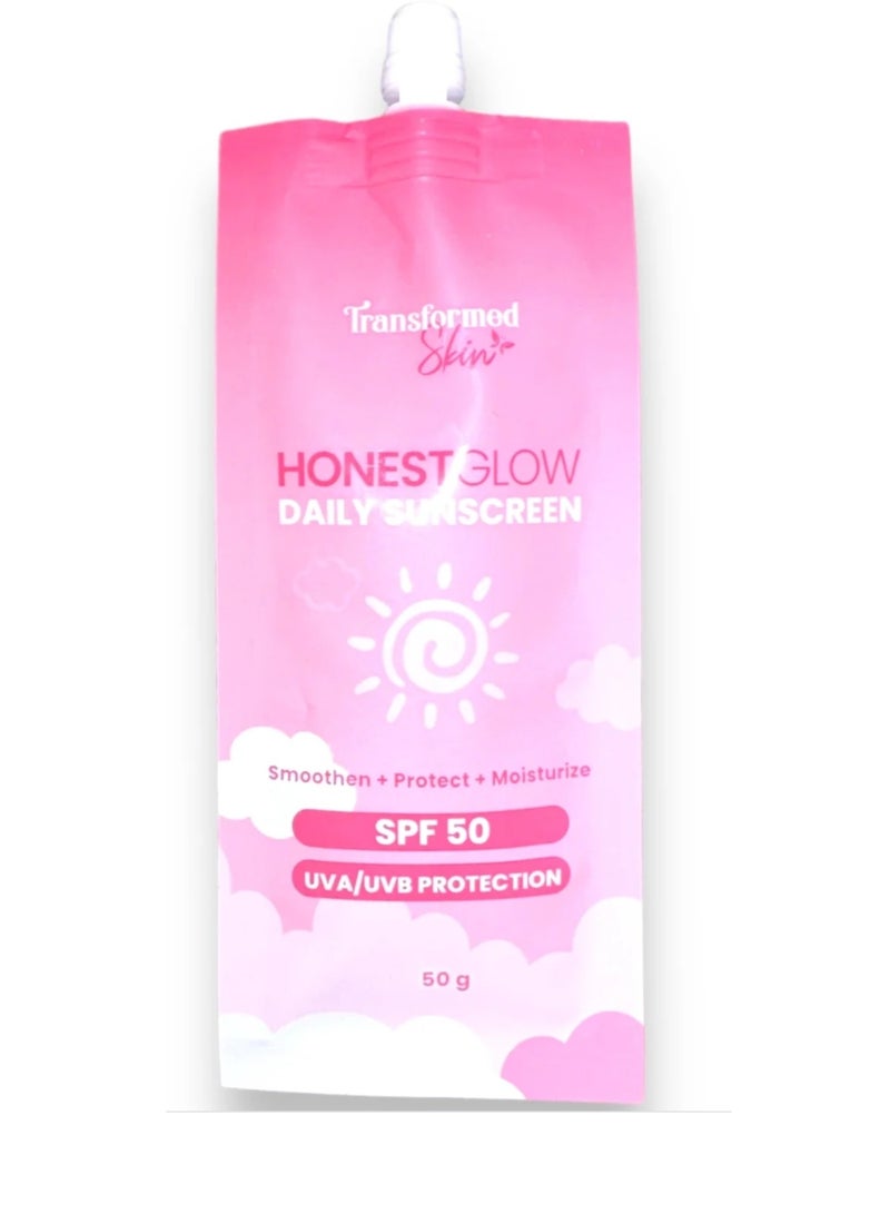 Transformed Skin Honest glow Daily Sunscreen With SPF 50, 50g - Image 2