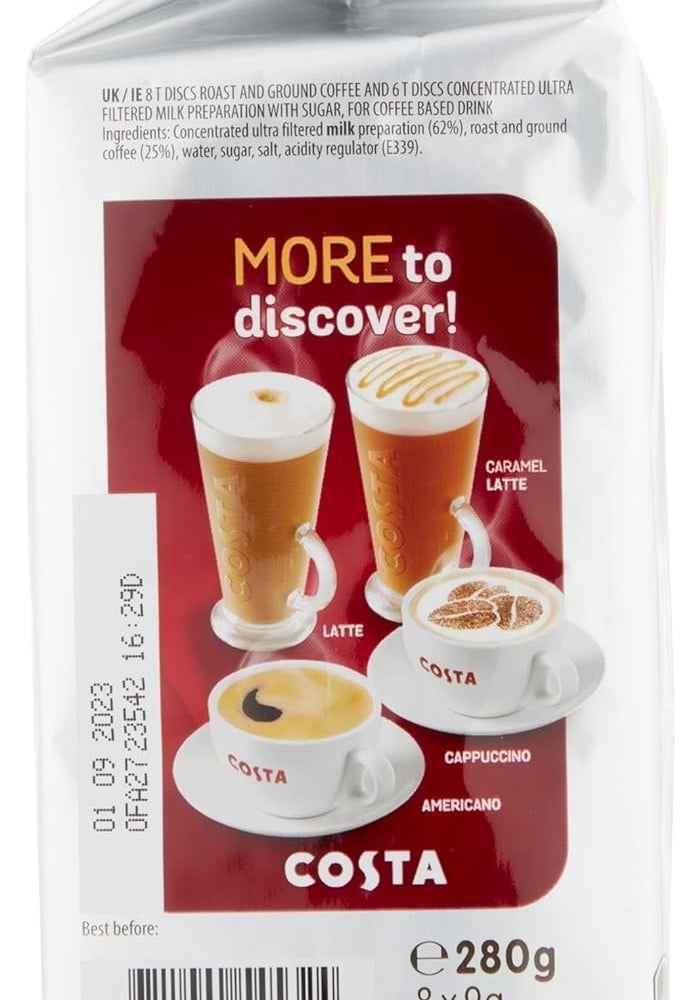 Tassimo Costa Cappuccino Coffee Pods - Pack of 5 (Total 40 Pods) - Image 4