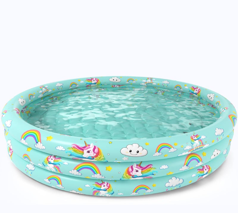Jasonwell Inflatable Baby Kiddie Pool - Toddler Pool Kids Paddling Baby Swimming Pools Blow Up Ball Pit Infant Wading Pools for Backyard Piscina Inflable para NiÃ±os (51in Unicorn) - Image 1