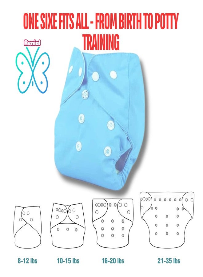 RENIAL Cloth Diapers For Baby Kids (diaper and insert) | Diper Washable freesize Leakage Proof Cloth Diaper with Quick Dry For Baby Kids | Babies Diaper between 3mon to 3yr (pack of 1) (Blue) - Image 5
