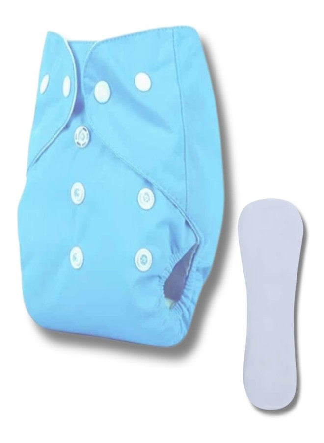 RENIAL Cloth Diapers For Baby Kids (diaper and insert) | Diper Washable freesize Leakage Proof Cloth Diaper with Quick Dry For Baby Kids | Babies Diaper between 3mon to 3yr (pack of 1) (Blue) - Image 1