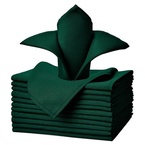uniformer Table Napkins | Soft & Durable | Elegant Design for Dining | Perfect for Home, Weddings, Parties, & Events | Machine Washable | Durable & Stylish | Size 20x20 inches (Green_Pack of 12) - Image 1