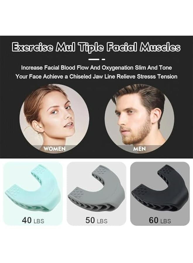 Loquat Men and Women's Jaw Exerciser Set, 3 Food-Grade Silicone Jawline Shapers, Premium Facial Exercisers - Strengthen, Tone  Tighten Your Jawline, Chin, Lips, and Cheekbones, Suitable for All Levels of - Image 5