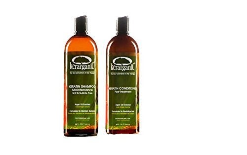 kerarganic ORGANIC KERATIN POSTTREATMENT SET  SALT  SULFATE FREE SHAMPOO 32oz  CONDITIONER 32oz